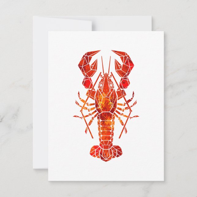 Faire-part Red polygonal lobster (Devant)