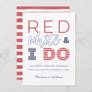 Faire-part Red White And I Do Save the Date or Elopement
