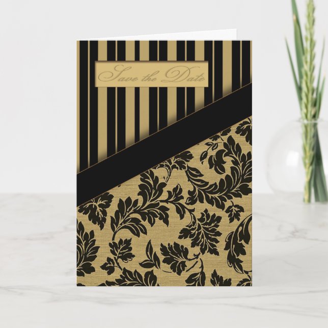 Faire-part Regalia - Enregistrer la date (Noir/Tan) (Devant)