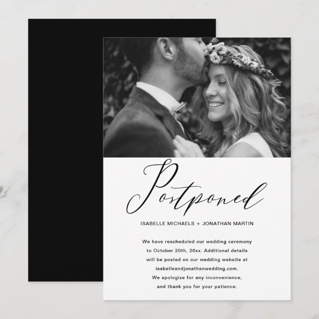 Faire-part Remise simple du Mariage Nouvelle photo Date (Devant / Derrière)