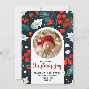 Faire-part Rencontre Notre Petite Joie De Noël Photo Bébé Nai