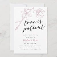 Report de mariage Fleurs roses Love Is Patient