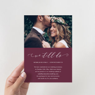 Faire-part Report de mariage Nous nous marions toujours en Bo