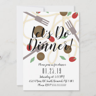 Faire-part Restaurant Spaghetti Dîner Diner Italien