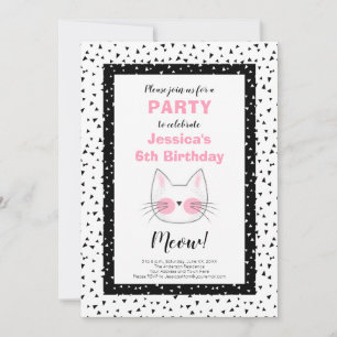 Faire-part Retro 6ème anniversaire fête pour une fille qui ai