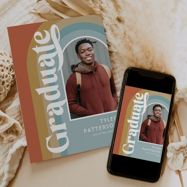 Faire-part Retro Arch Photo 2025 Graduation (Créateur téléchargé)