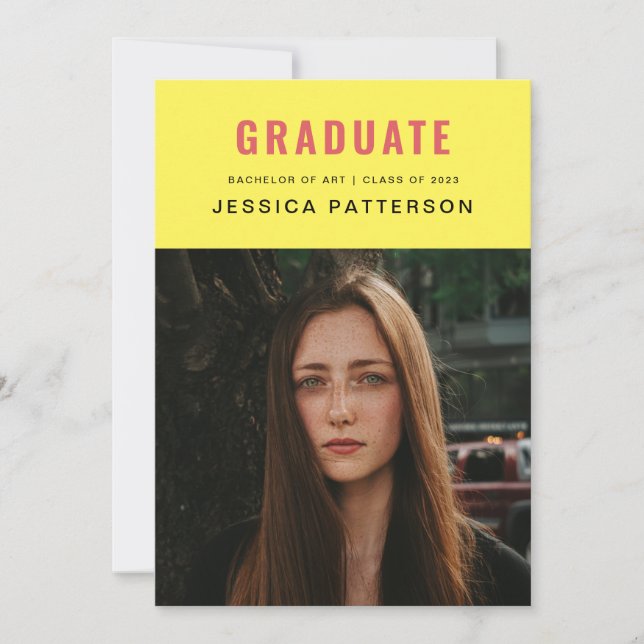 Faire-part Rétro Bright Graduate (Devant)