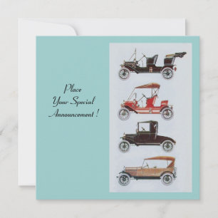 Faire-part RETRO CARS 2, RESTAURATION AUTOMATIQUE, gris blanc