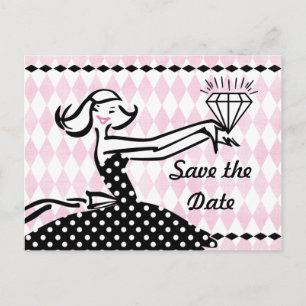 Faire-part Retro Engaged II Enregistrer la date Carte Postale