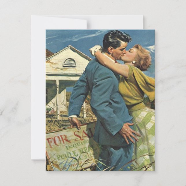 Faire-part Rétro Maison Trouvée Nous avons Déménagé Annonce d (Devant)