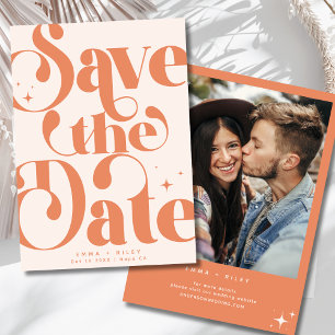 Faire-part Retro Vintage Enregistrer la photo de date Terra