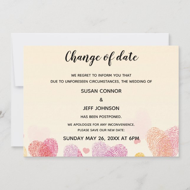 Faire-part Romance Fingerprint Love Heart (Devant)