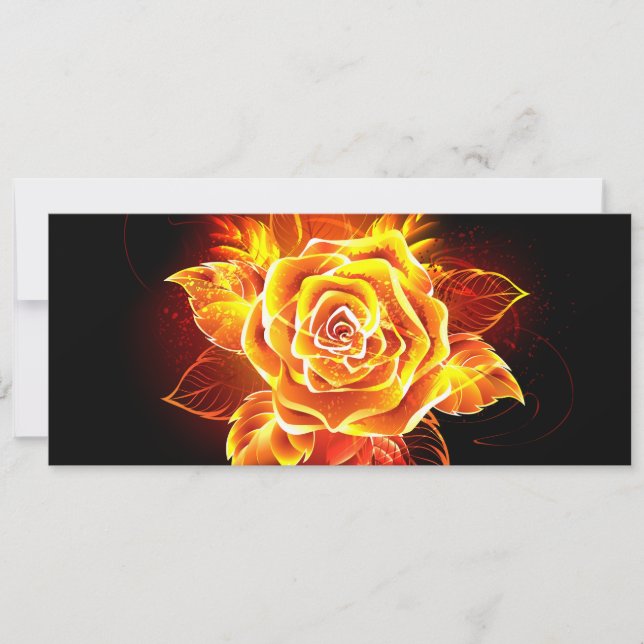 Faire-part Rose de feu en fleurs (Devant)