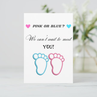 Faire-part Rose ou bleu, nous ne pouvons pas attendre de vous