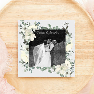 Faire-part Roses blanches ivoire Fleurs Mariage Juste Mariée