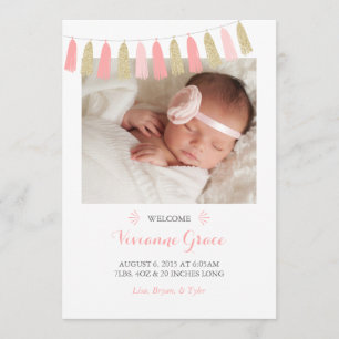 Faire-part Rougissent des annonces de naissance de parties