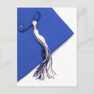 Faire-part Royal Blue Graduation Cap et carte postale Tassel