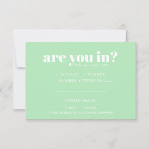 Faire-part RSVP de mariage amusant et original   Typographie 