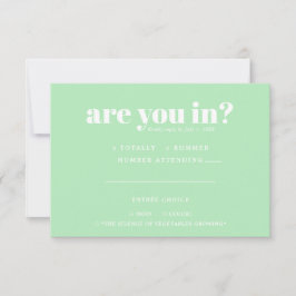 Faire-part RSVP de mariage amusant | Typographie les années 7