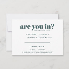 Faire-part RSVP de mariage amusant | Typographie les années 7