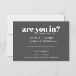 Faire-part RSVP de mariage amusant | Typographie les années 7