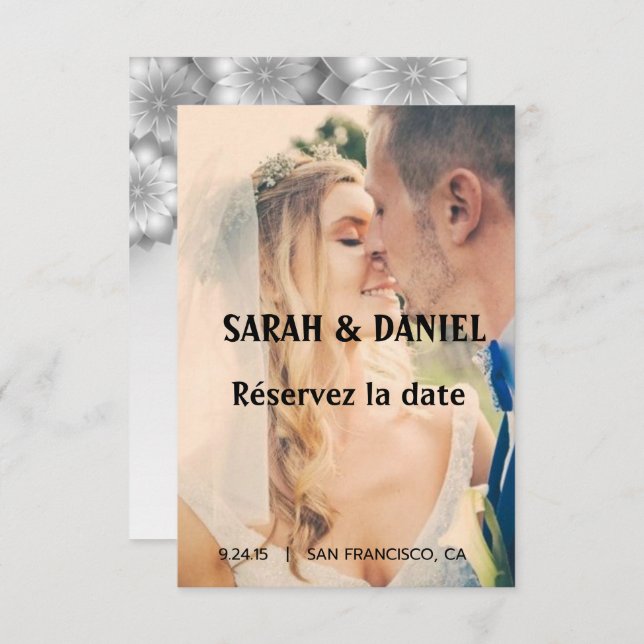 Faire-part Ruban de charme (Devant / Derrière)