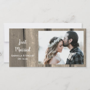 Faire-part Rustic Country Grange Mariage En Bois Juste Marié