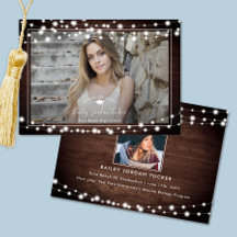 Rustic String Lights Grad Casquette Photo Grad Dip