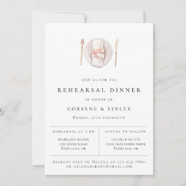 Faire-part Rustique Aquarelle Table Définition Dîner De Répét