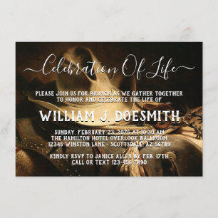 Faire-part rustique de cérémonie commémorative de