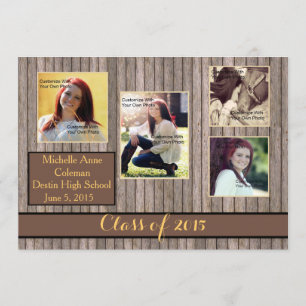 Faire-part rustique d'obtention du diplôme d'épice