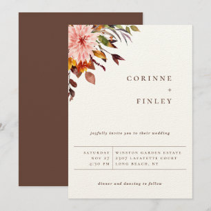 Faire-part Rustique Mariage de bouquet d'automne