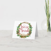 Rustique Nous avons déménagé Noël Wreath Holiday M
