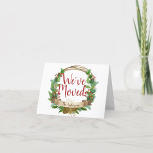 Faire-part Rustique Nous avons déménagé Noël Wreath Holiday M