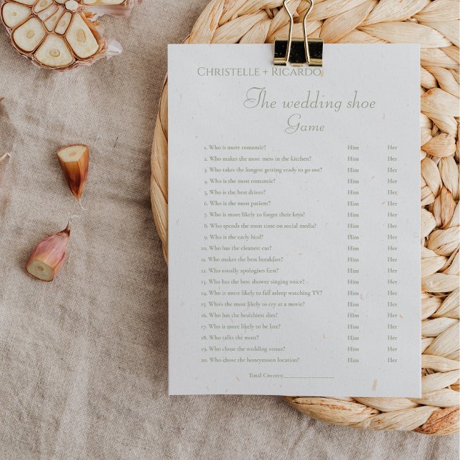 Faire-part Sage green mariage chaussures jeu Bridal douche Ca (Créateur téléchargé)