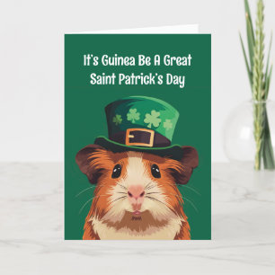 Faire-part Saint Patrick's Day Cute Guinea Pig