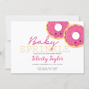 Faire-part Saupoudrer le Baby shower Rose Twin Girls