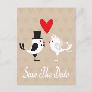 Faire-part Sauver la date Amoureux & Cœurs Carte postale marr
