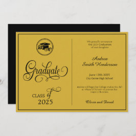 Faire-part Script classique élégant sans diplôme de photo