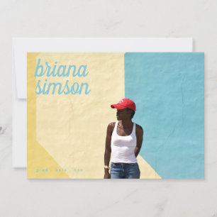 Faire-part Script coloré Nom Grad Grad Graduate Two Photo