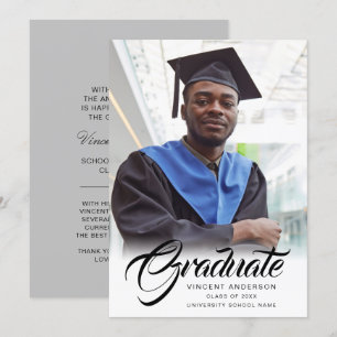 Faire-part Script élégant   Photo moderne Grad