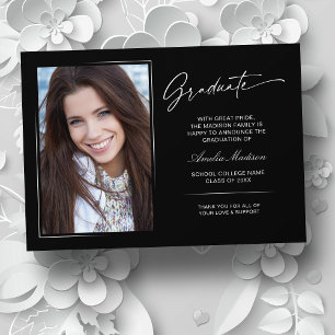 Faire-part Script manuscrit moderne Graduate 2 photo