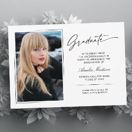 Faire-part Script manuscrit moderne Graduate 2 photo