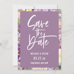 Faire-part Script Moderne Dusty Lavender Photo Enregistrer La