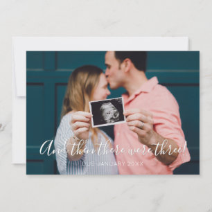 Faire-part Script Moderne Et Puis Il Y Avait Trois Grossesses