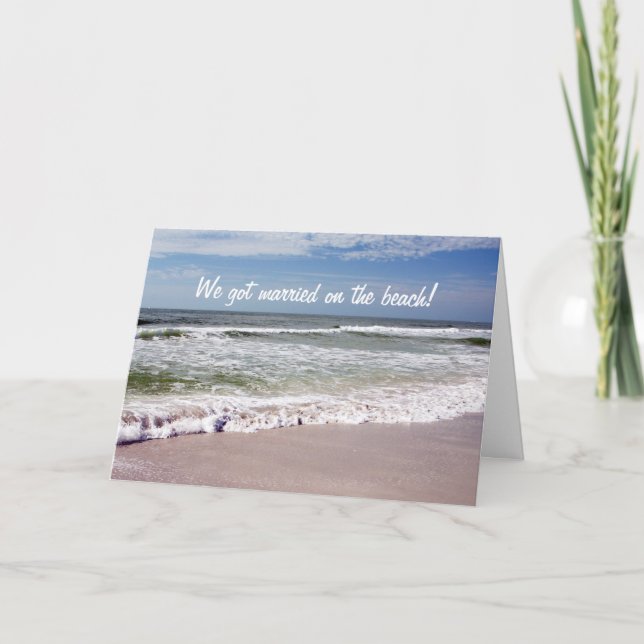 Faire-part Se briser ondule sur la plage sablonneuse (Devant)