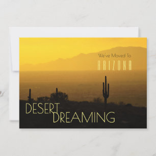 Faire-part Se Déplacer En Arizona Sunset Jaune Saguaro Cactus