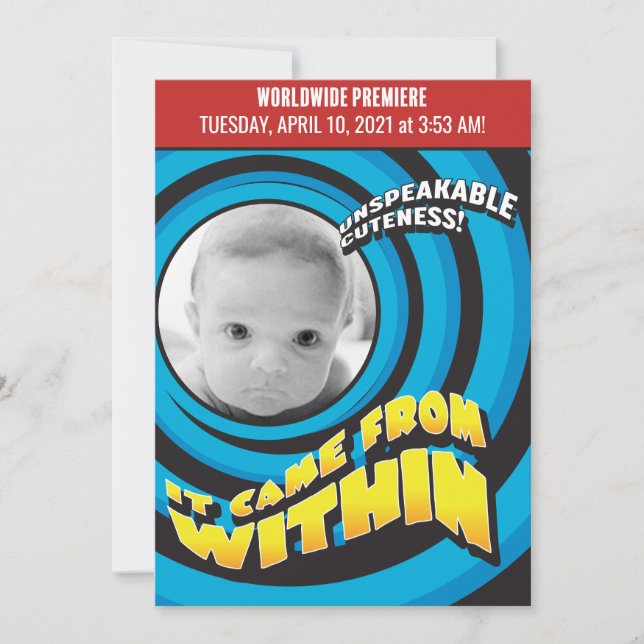 Faire-part SENSATIONNEL ! CHOQUANT ! Personnaliser du film Vi (Devant)