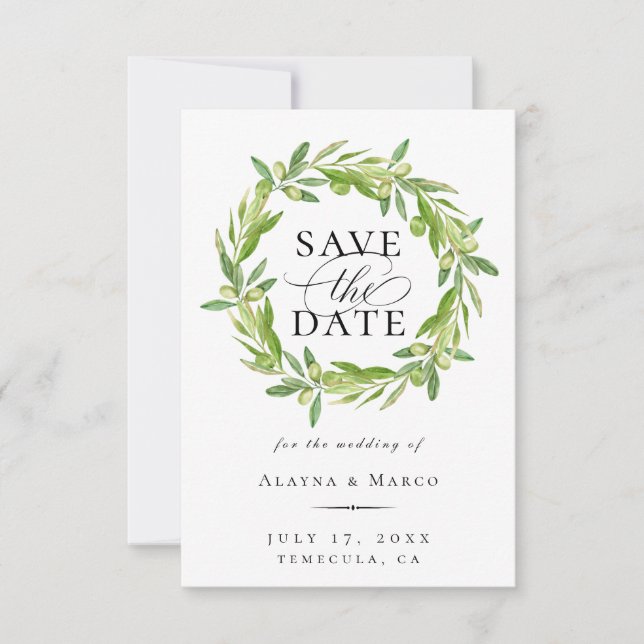 Faire-part Serre D'Olive Toscane Enregistrer La Date (Devant)