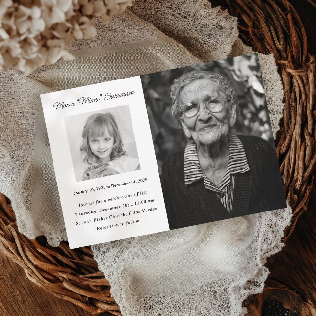 Faire-part Service commémoratif Célébration de la vie Photo (Créateur téléchargé)